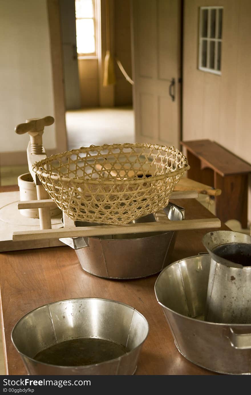 A Close Up Of A Selection Of Shaker Kitchen Equipment. A Close Up Of A Selection Of Shaker Kitchen Equipment