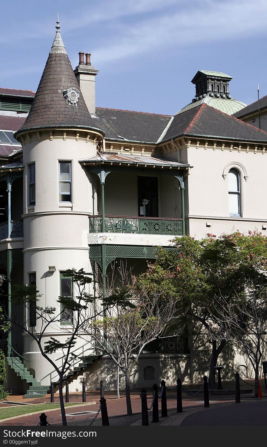 Classic Urban City Building With A Cone Roof In Sydney, Australia. Classic Urban City Building With A Cone Roof In Sydney, Australia