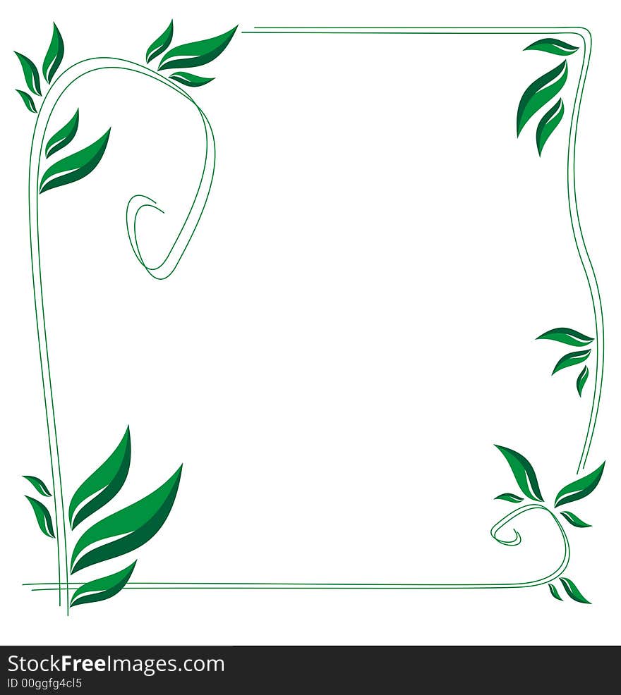 Framework made of green plants on a white background