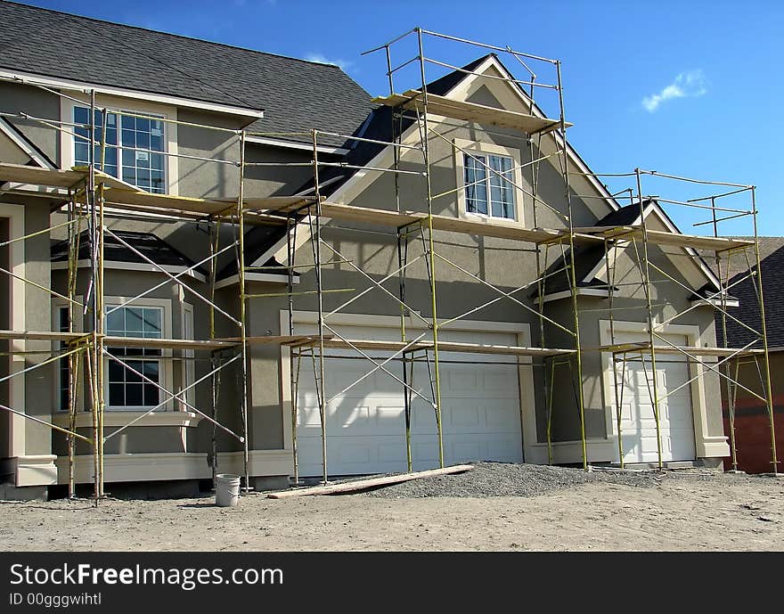 A new house nears completion. A new house nears completion.