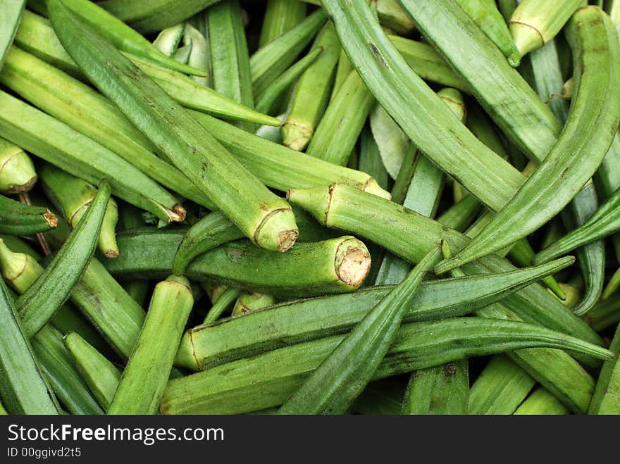 Lady finger selling at the markets. Lady finger selling at the markets