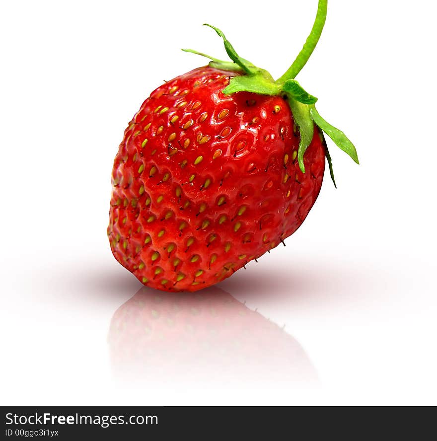 Fresh delitious rype by strawberry isolated over white background. Fresh delitious rype by strawberry isolated over white background