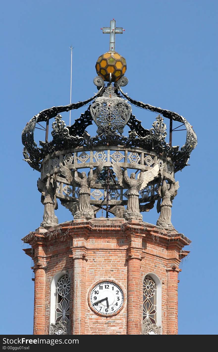 Church steeple in the image of a crown. Church steeple in the image of a crown