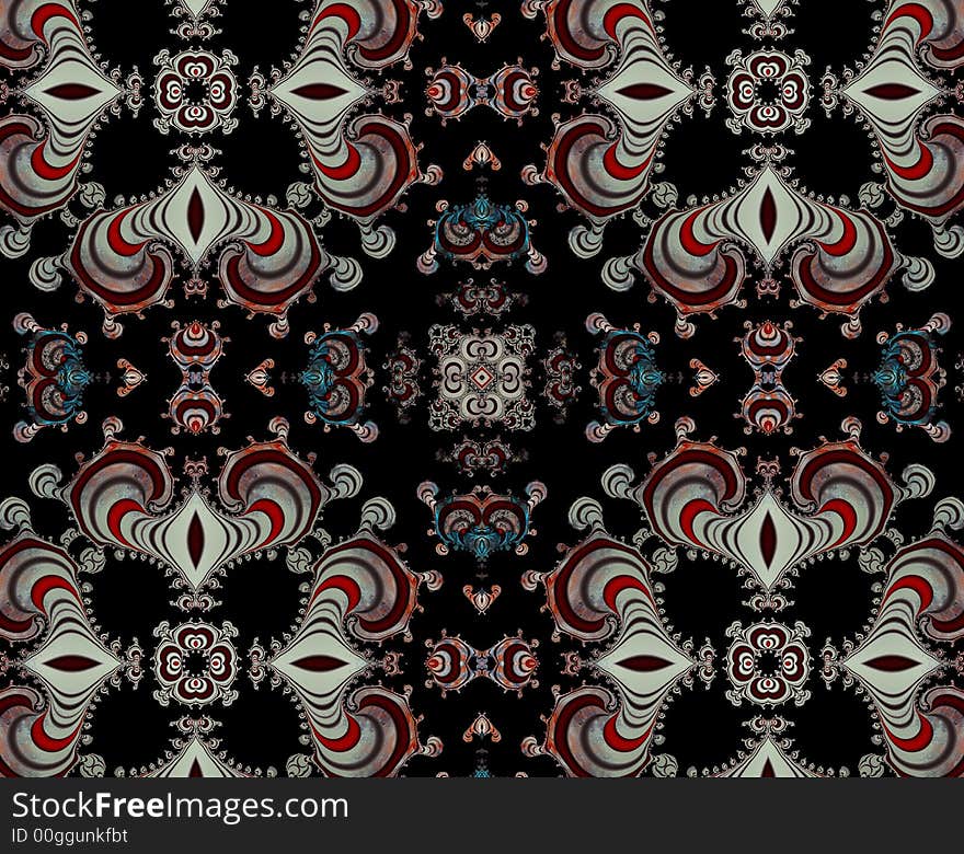 A graphic / fractal design with a kaleidoscope effect and beautiful patterns. A graphic / fractal design with a kaleidoscope effect and beautiful patterns.