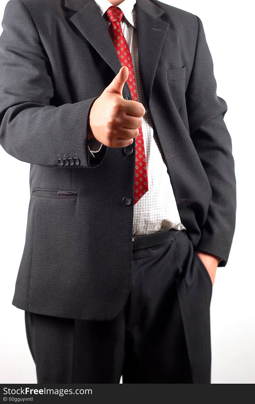 Businessman in black suit and red tie. Businessman in black suit and red tie