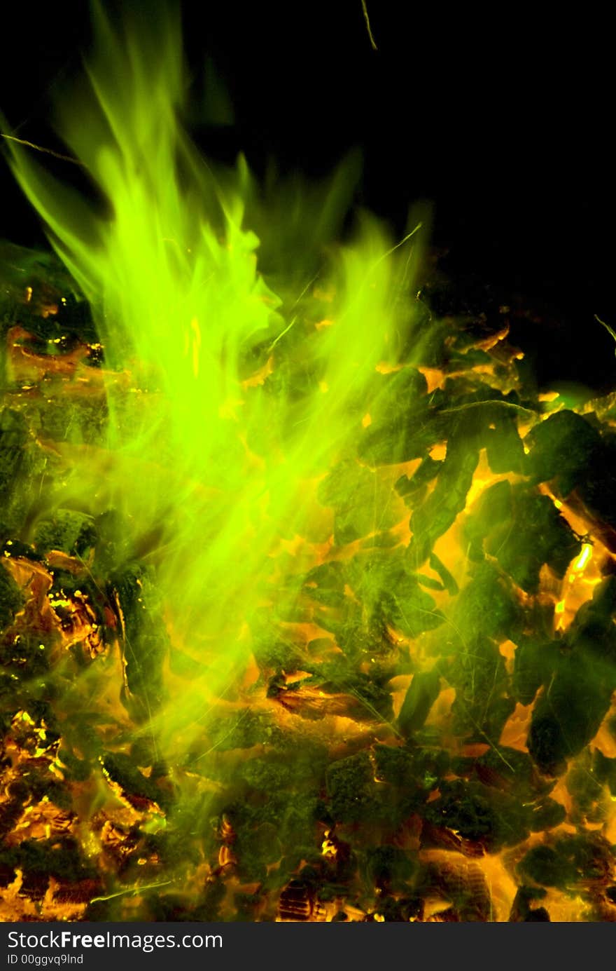 Neon Green Flames Of Fire