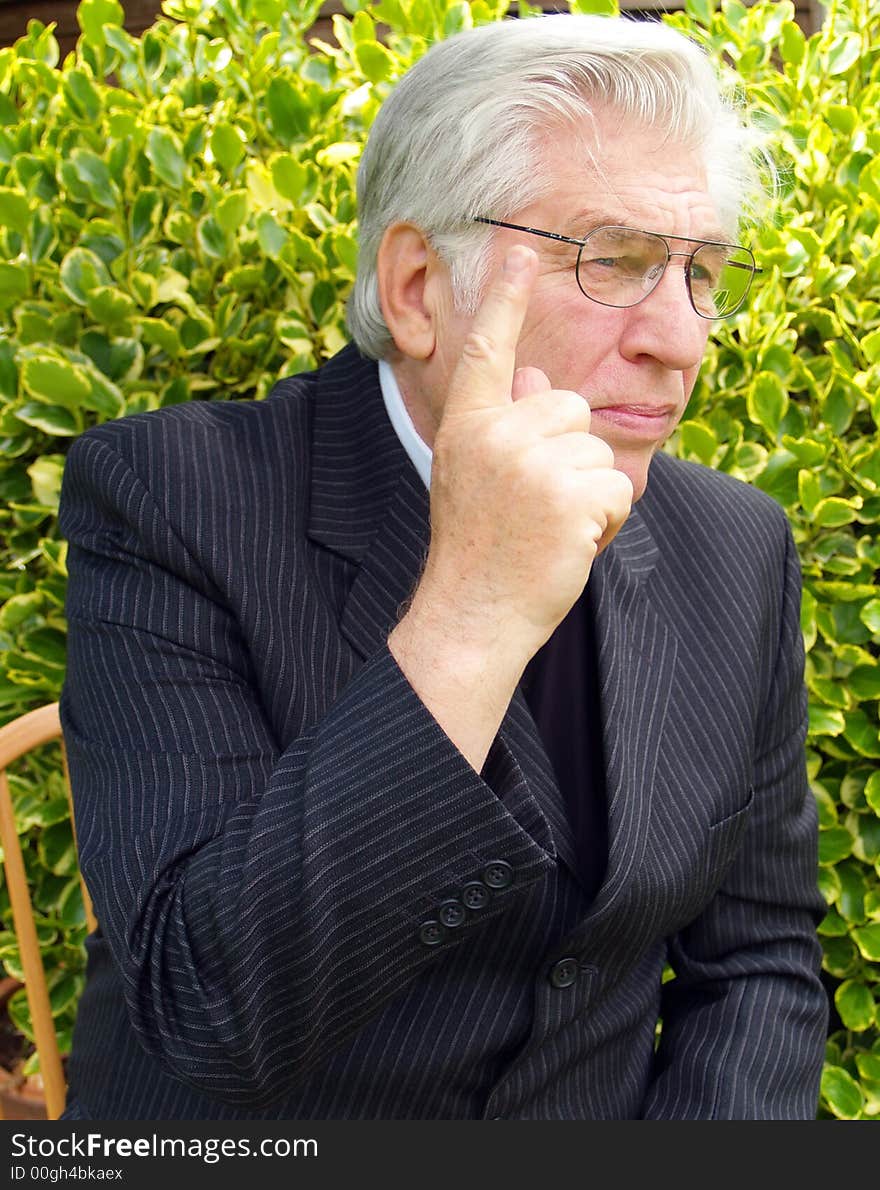 Vicar giving a sermon in the garden