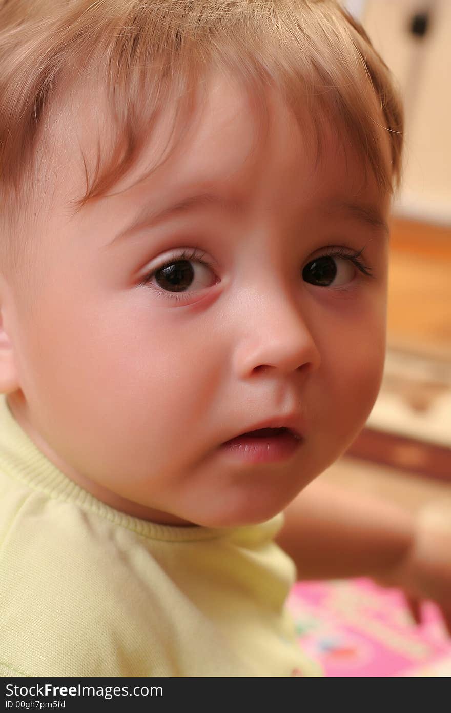 Expressive blond baby boy amazed. Expressive blond baby boy amazed