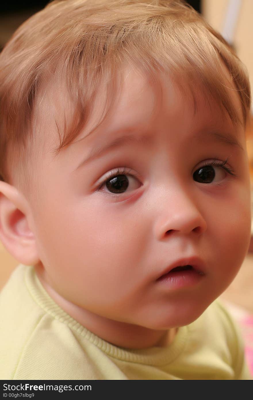 Expressive blond baby boy amazed. Expressive blond baby boy amazed