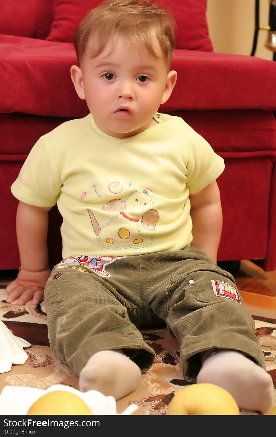 Expressive blond baby boy amazed. Expressive blond baby boy amazed