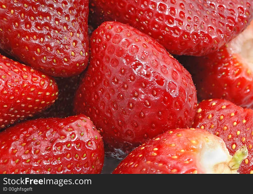 Red strawberries, Healthy eating and diet concept.