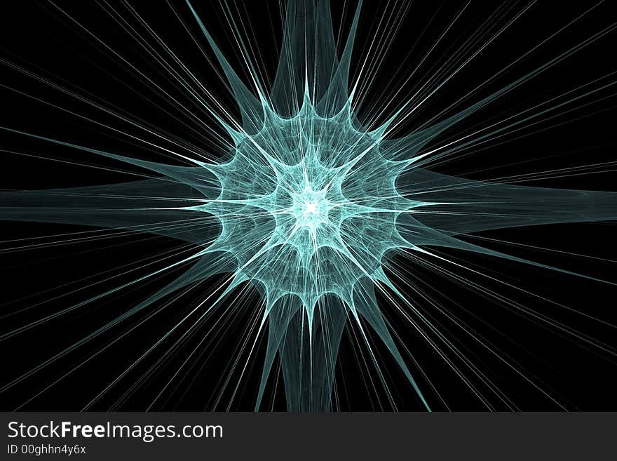 Light green sphere with spikes on a black background. Can be used as a background illustration.