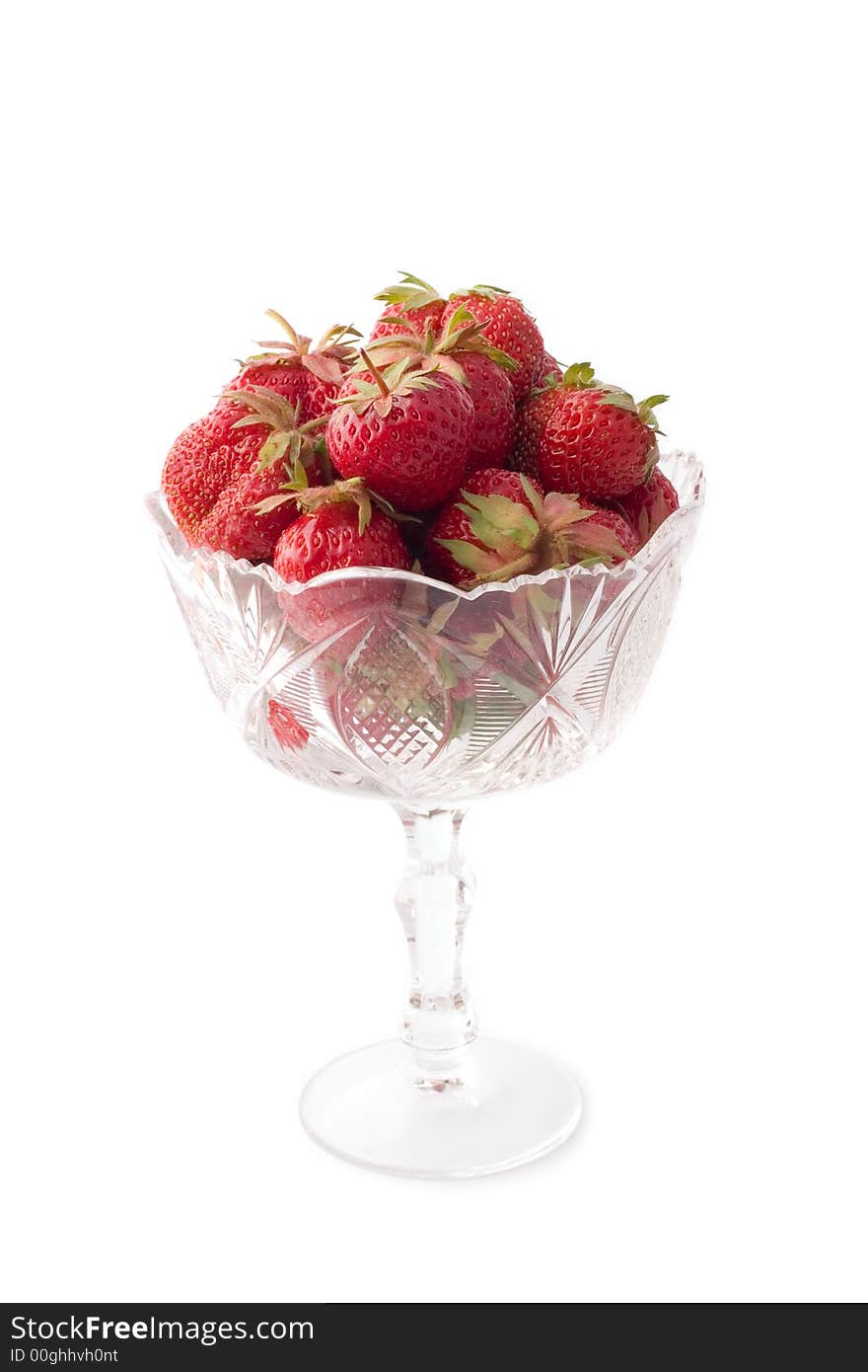 Vase with strawberries