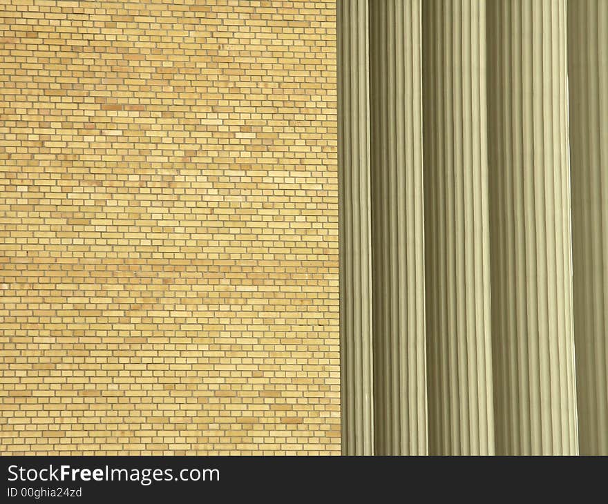 Photo a brick wall and pillars