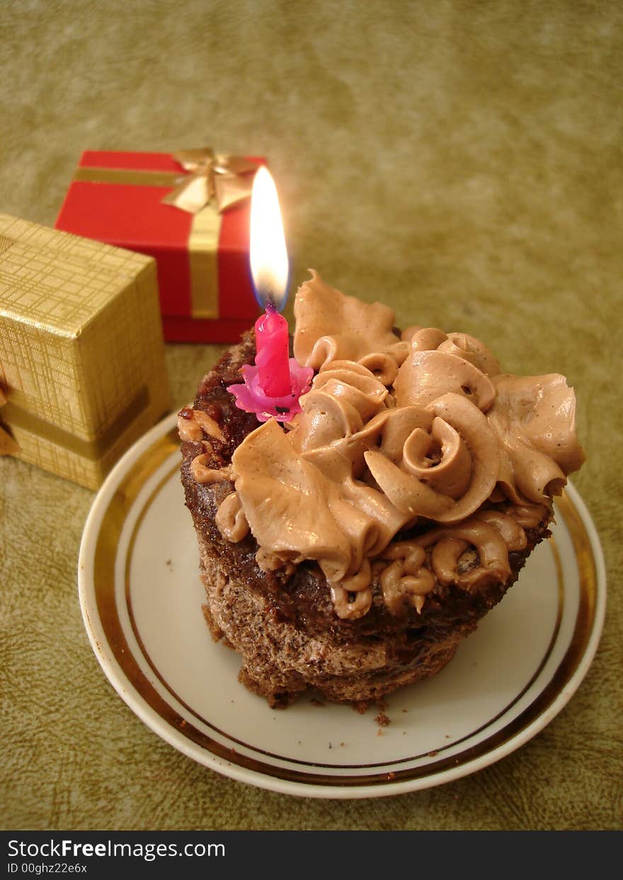 Birthday cake with candle