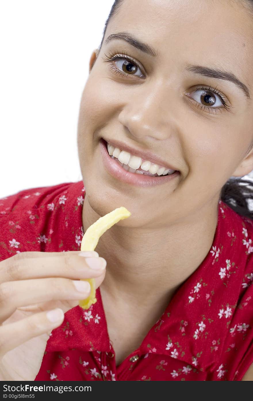 Girl Eating Potato