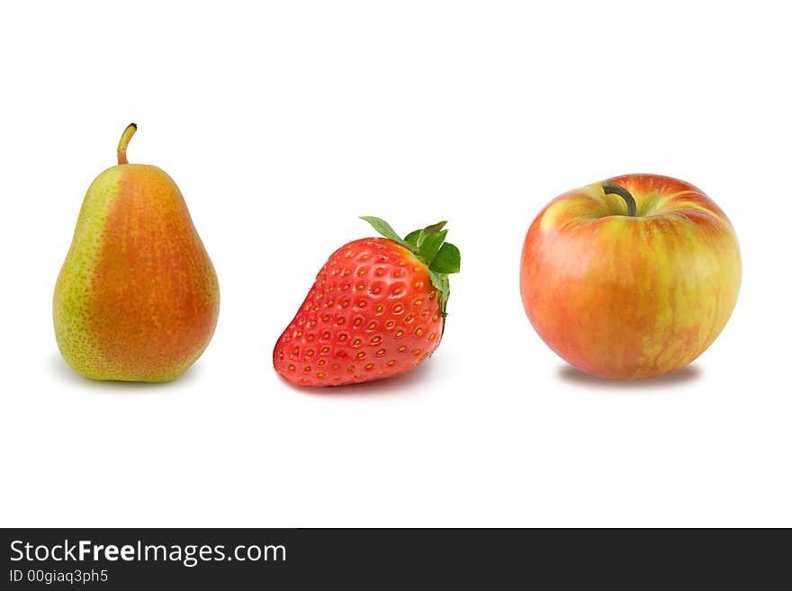 Group of fruits, isolated on white background