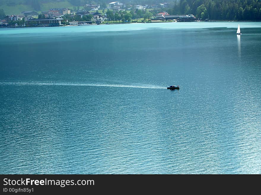 Motor Boat On The Lake