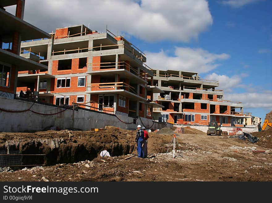 New apartments and two workers