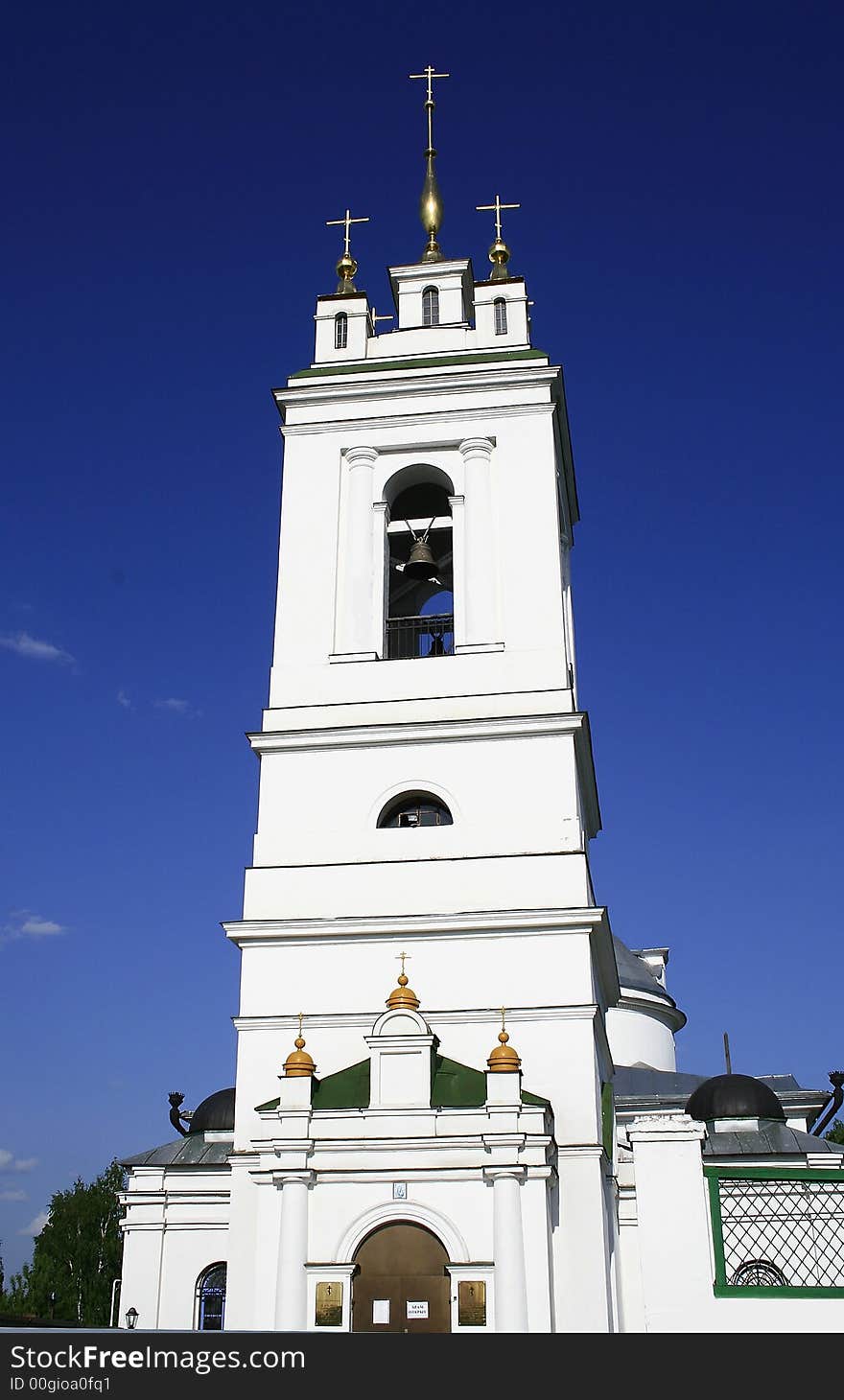 Belltower and church in village Konstantinovo where has been born and has grown Russian poet Sergey Yesenin. Belltower and church in village Konstantinovo where has been born and has grown Russian poet Sergey Yesenin