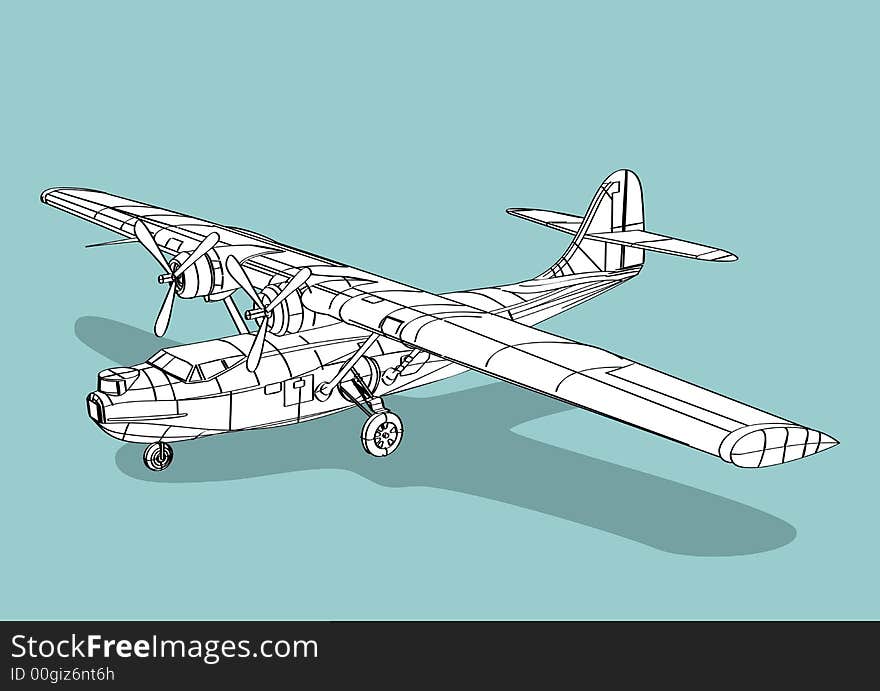 Vector illustration of a Catalina seaplane