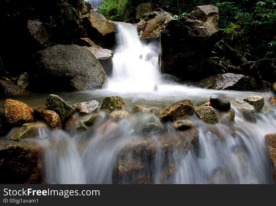 Beautifull waterfall image location at selangor malaysian