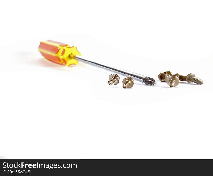 Screwdriver with screws