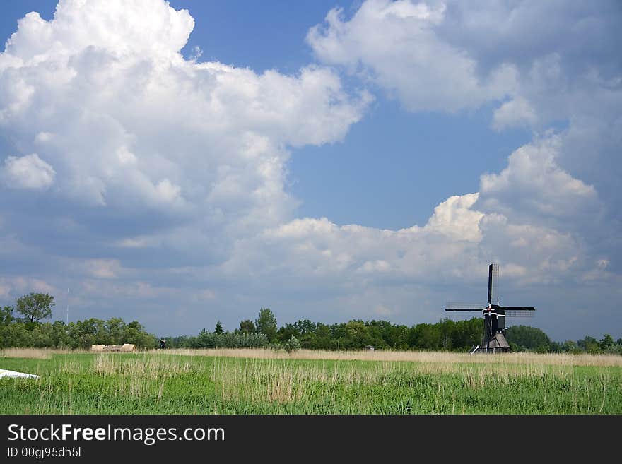 Dutch sky with windmill