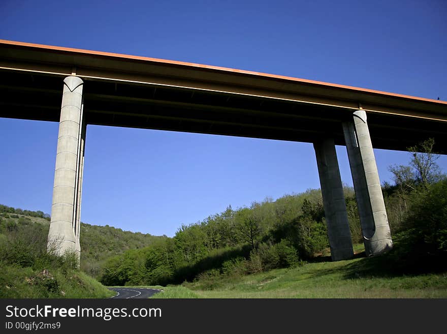 Motorway Brigde By Forest