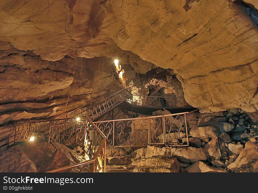 Stairs in cave