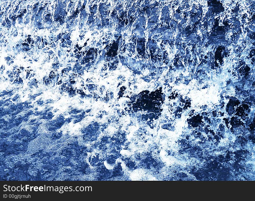 Blue water cascade, waterfall in the city. Blue water cascade, waterfall in the city