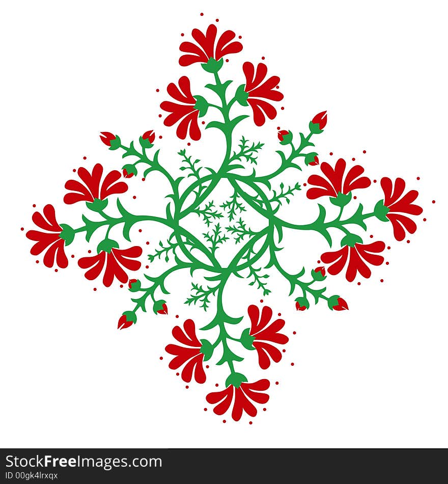 Decorative floral design element, vector illustration