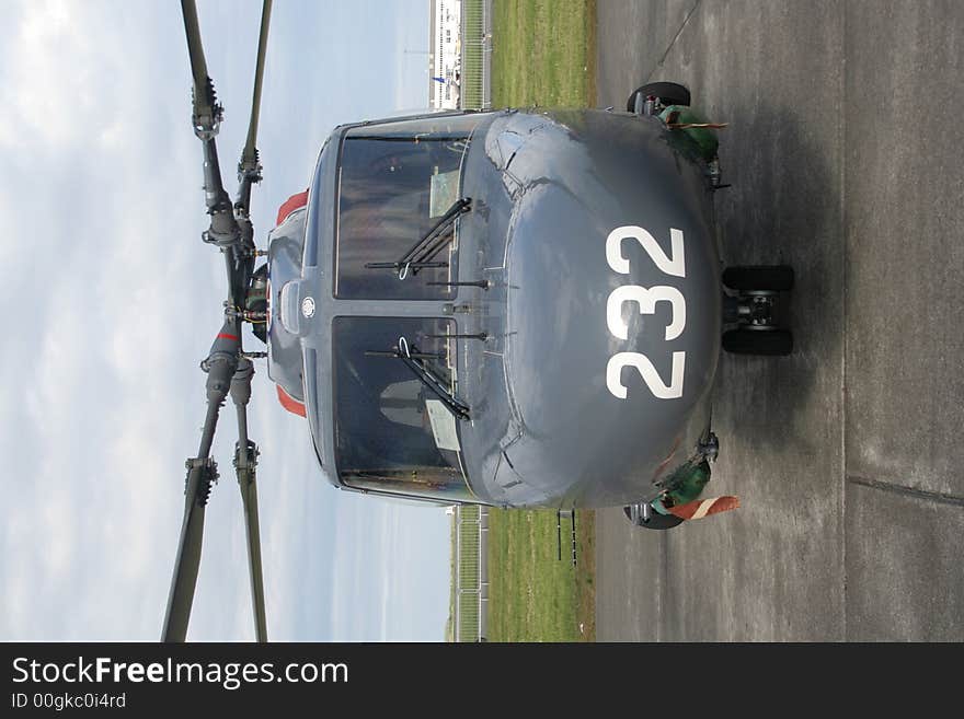 Nose view of a Coastguard helicopter