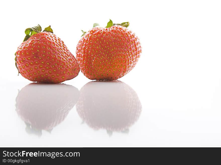 Two strawberries