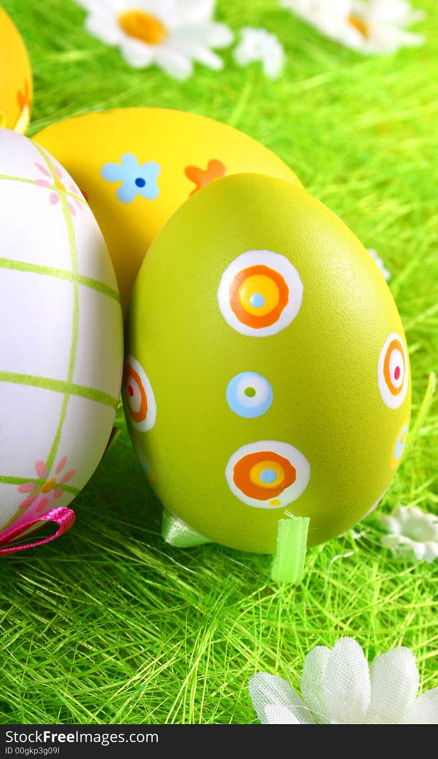 Easter traditional - A close-up of colorful easter eggs. Easter traditional - A close-up of colorful easter eggs