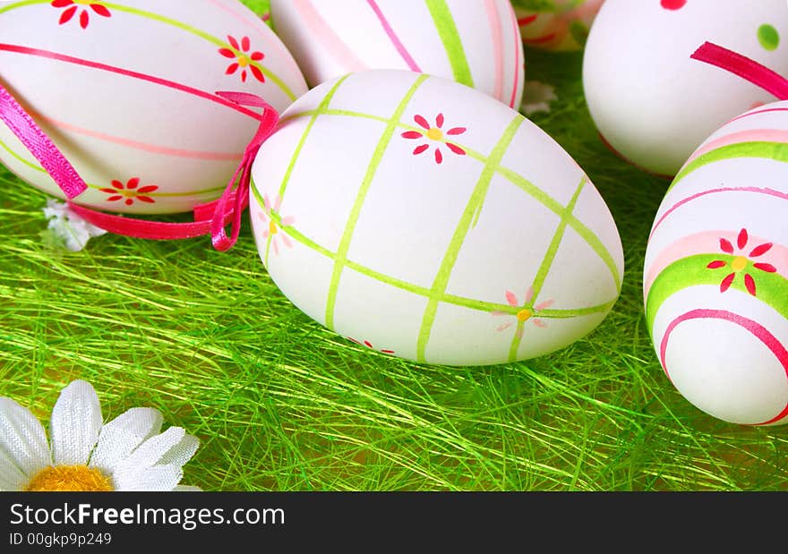 Easter traditional - A close-up of colorful easter eggs