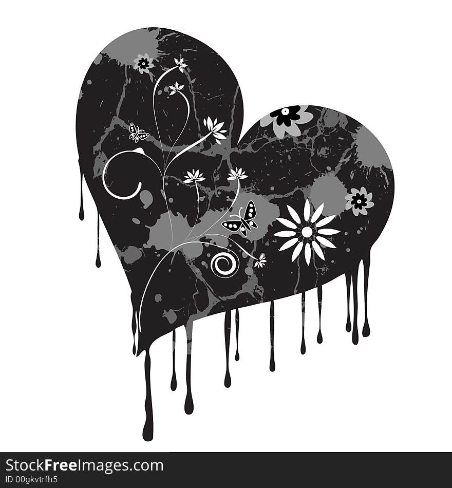 Trendy Vector Grunge Heart