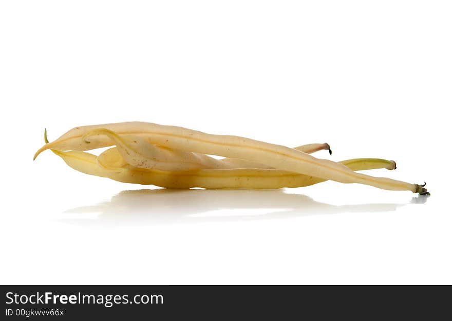 Yellow beans isolated over white background