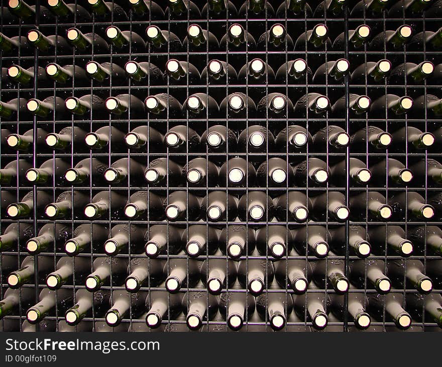 Bottle storage in an spanish bodega. Bottle storage in an spanish bodega