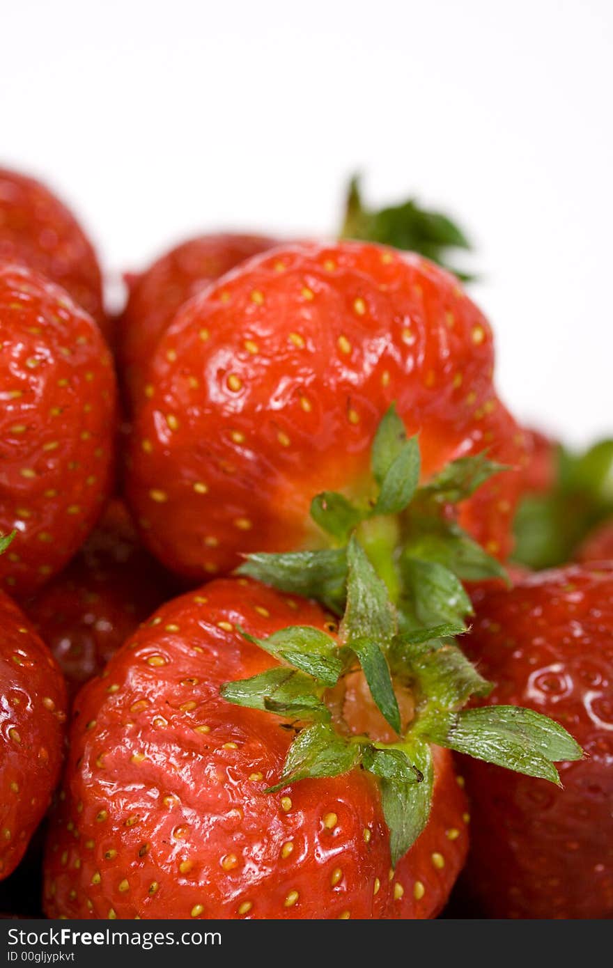 Sweet strawberries isolated over a white background