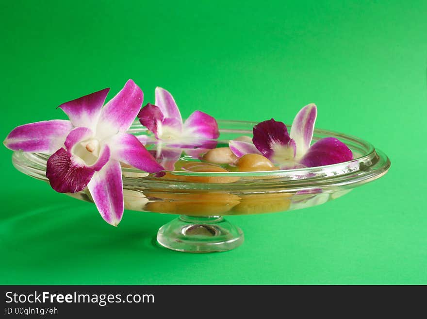 Relaxation items with green background. Relaxation items with green background