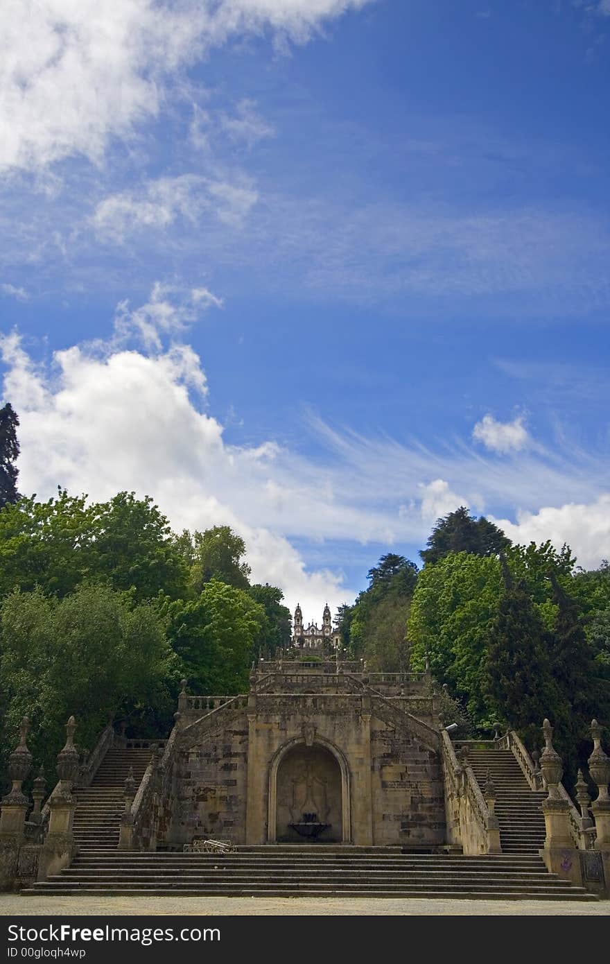 Christian Church in top of hill with blue sky. Christian Church in top of hill with blue sky