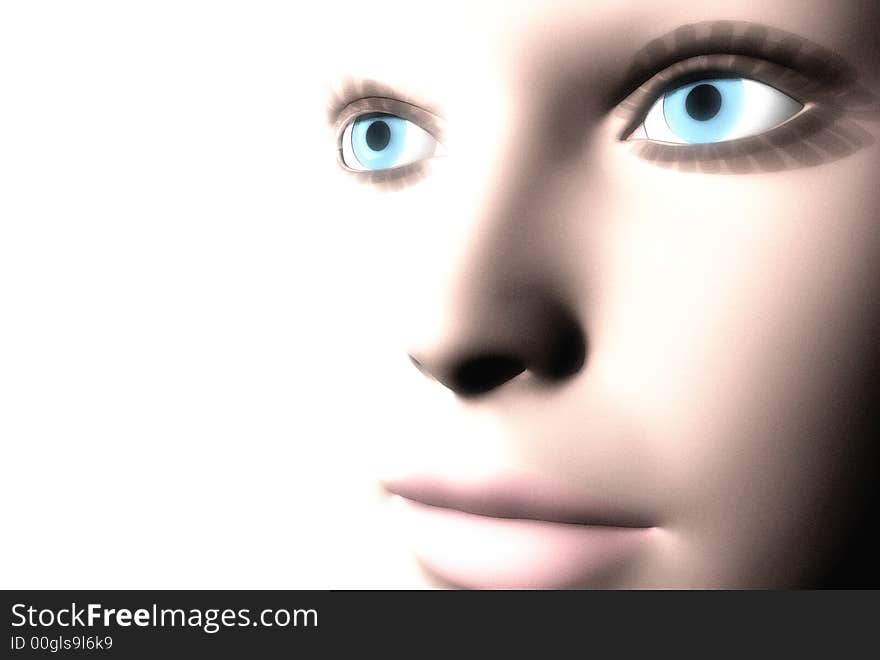 3D render of a womans face