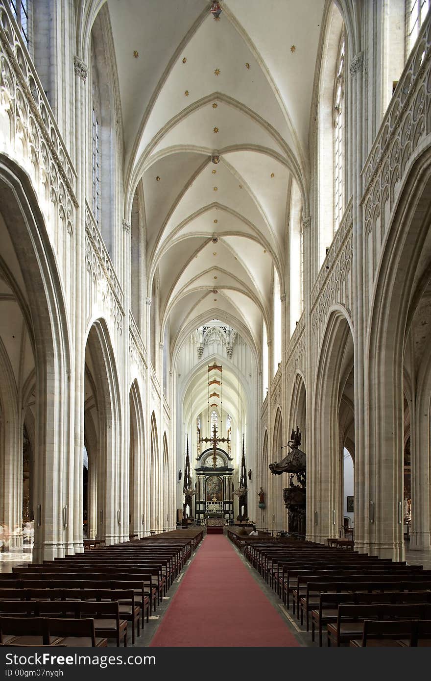 Interiro of the cathedral of antwerp. Interiro of the cathedral of antwerp