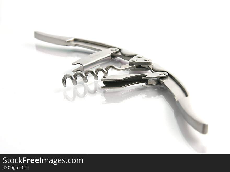 Elegant corkscrew on white background