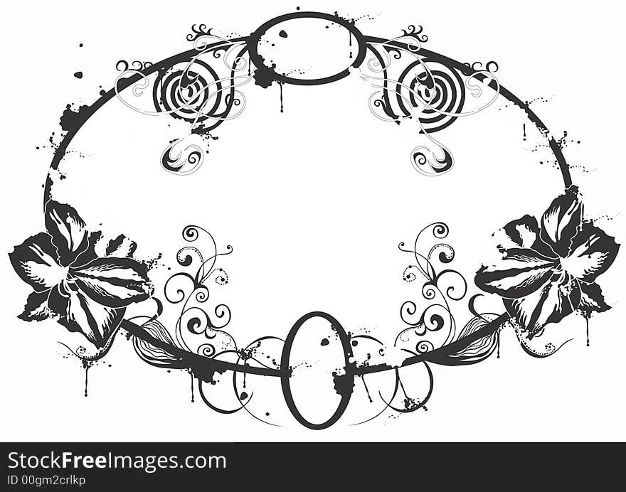 Grungy illustration of a decorative frame. Grungy illustration of a decorative frame