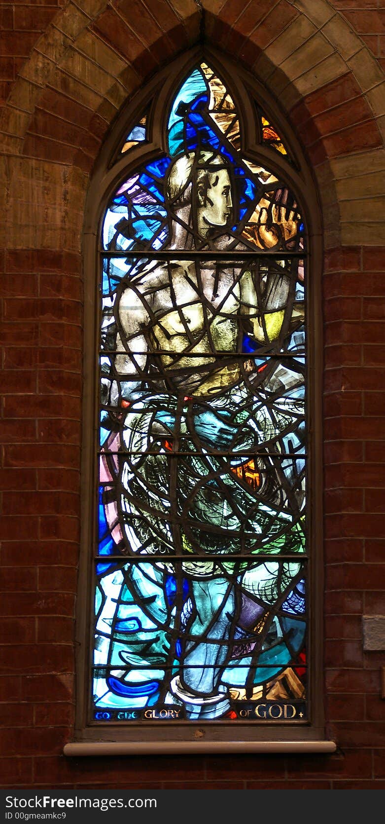 Photo of stained glass window of a chuch. Photo of stained glass window of a chuch