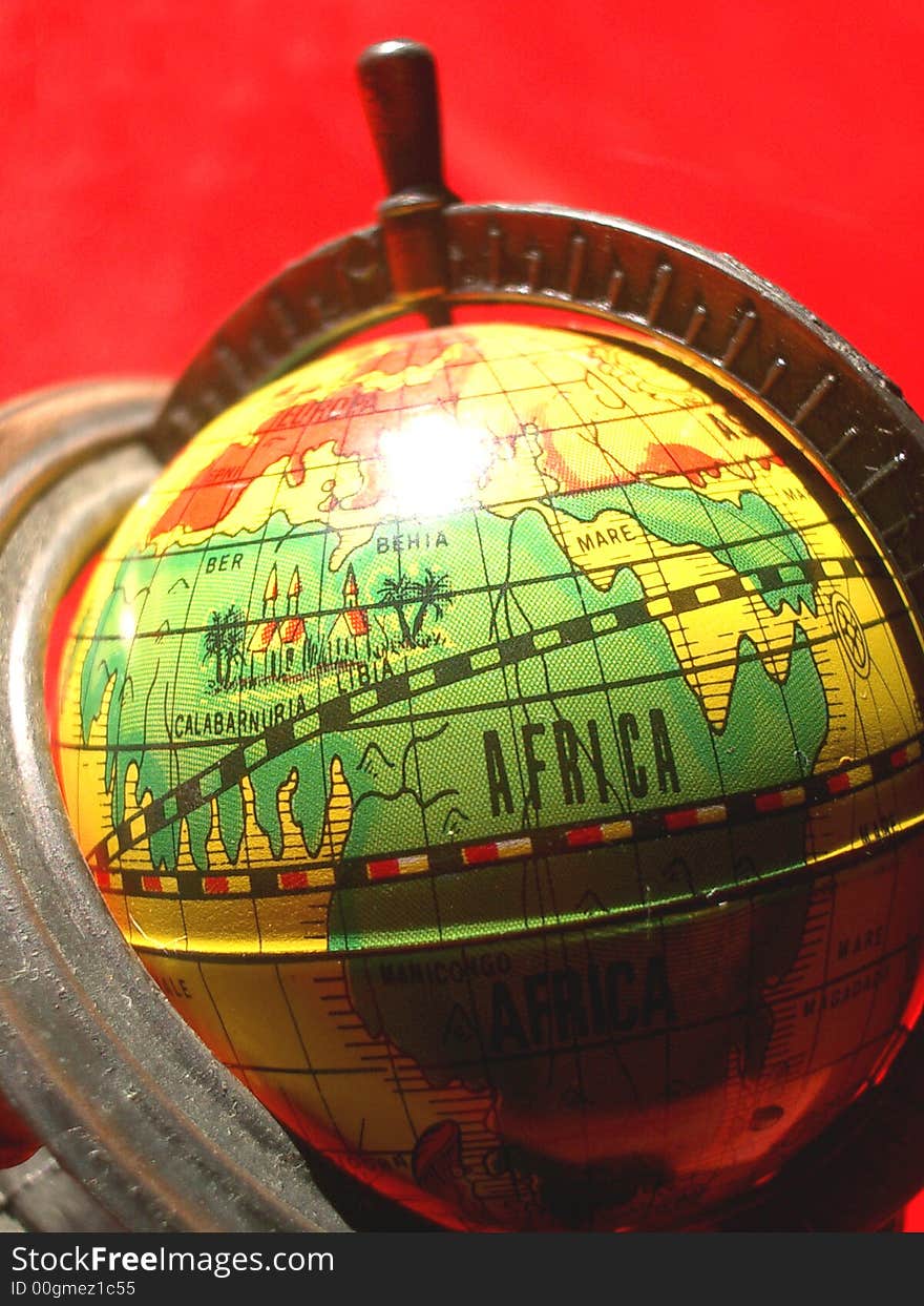 A little ancient and coloured globe