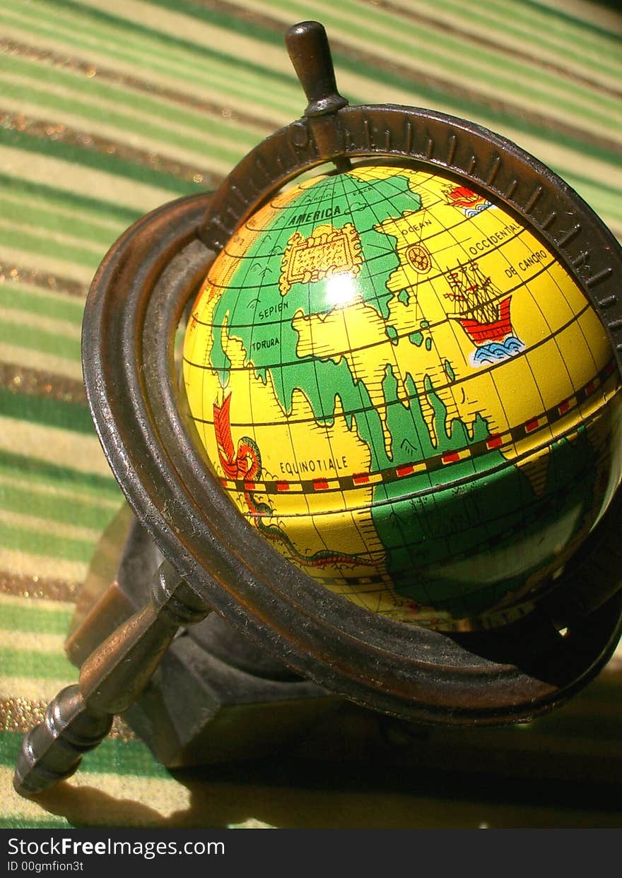 A little ancient and coloured globe