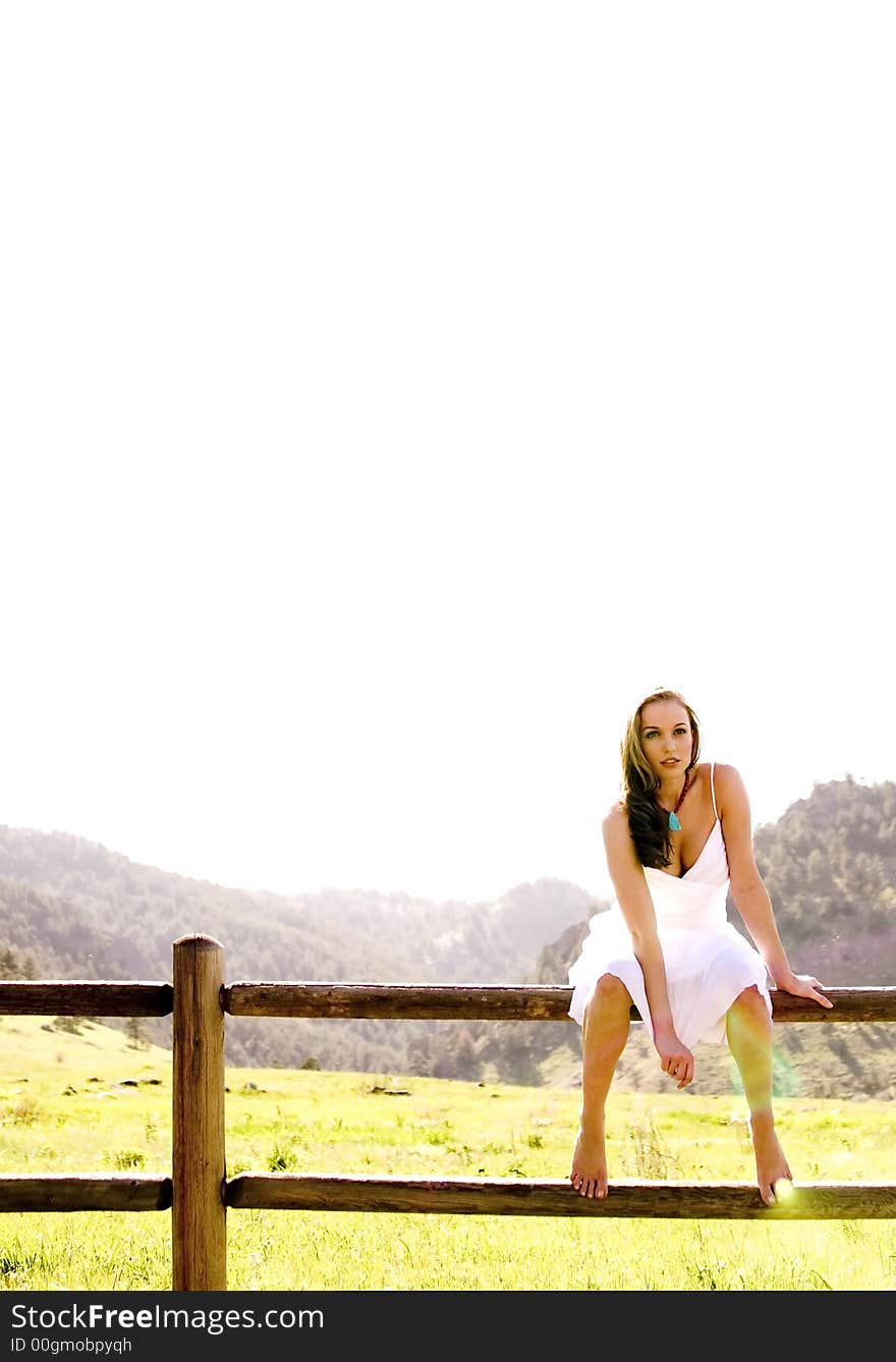 Beautiful Model on a fence